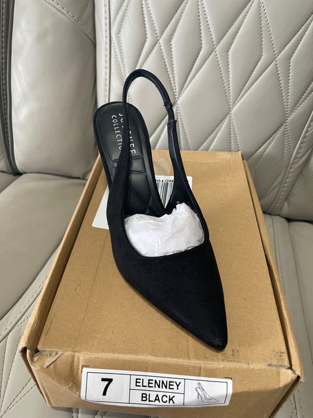 Journee Collection ELENNEY Black Pointed Slingback Heel
